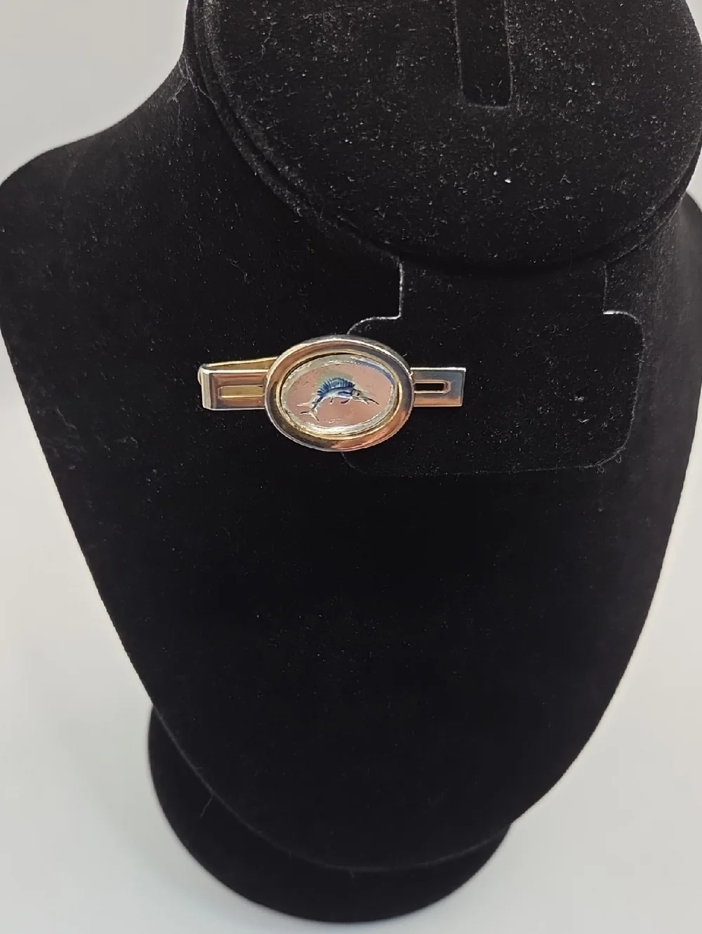 Mens Gold-Tone Dolphin Tie Bar